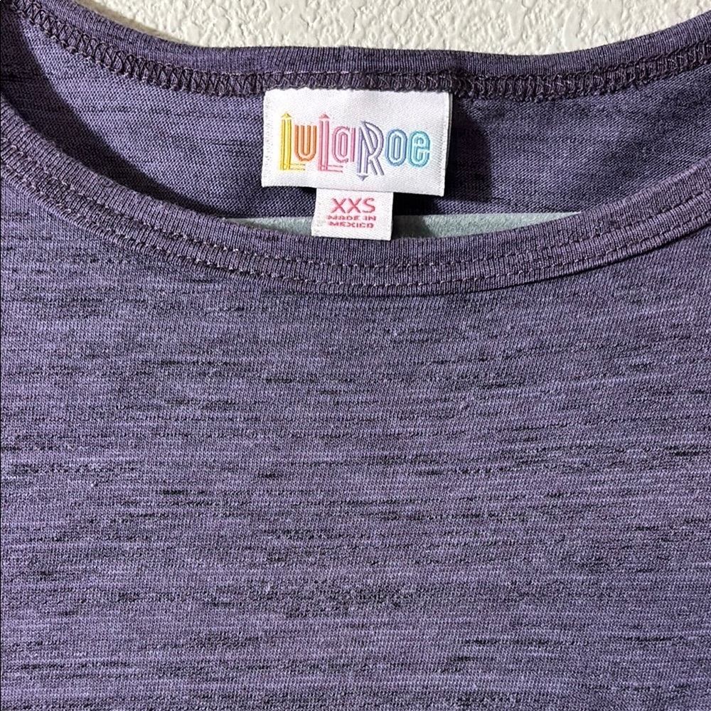 LuLaRoe Carly Purple High Low Dress with Raglan Sleeves - Picture 2 of 7